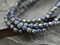 *50* 4mm Opaque Navy Blue Travertine Fire Polished Round Beads